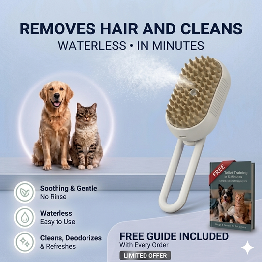 3-in-1 Steam Brush – Grooming Comb with Spray & Massage