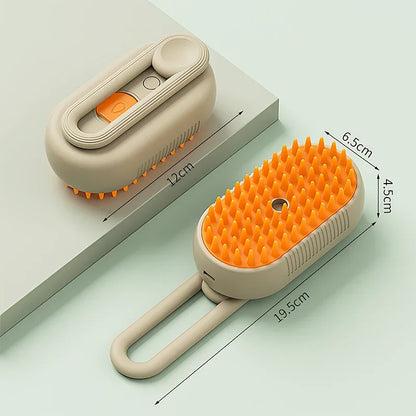 3-in-1 Steam Brush – Grooming Comb with Spray & Massage