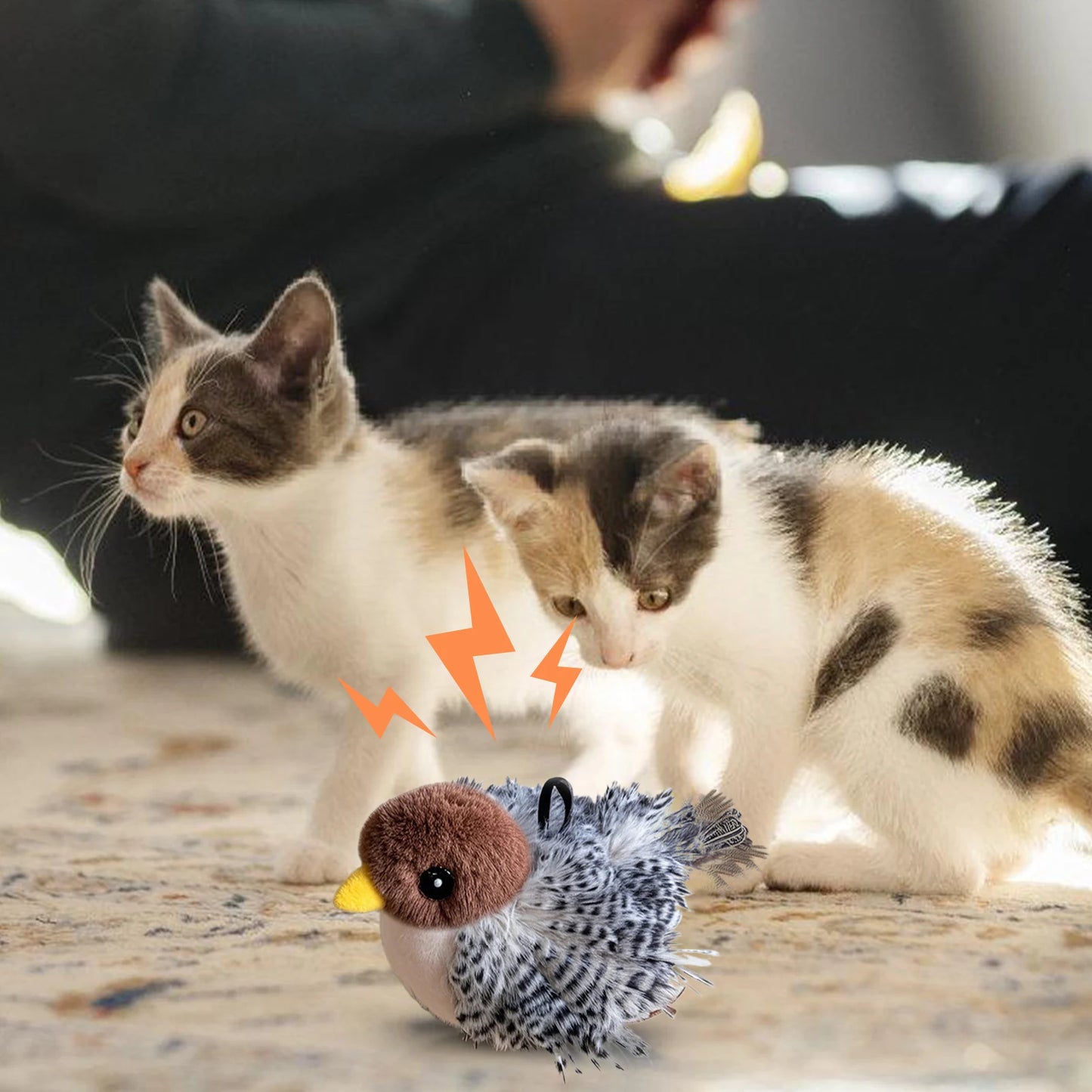 Flappy Bird Cat Toy Cute Flapping Wings Bird Toy for Cats Interactive Kitten Exercise Toy Touch Activated Catnip Toys Sandpiper
