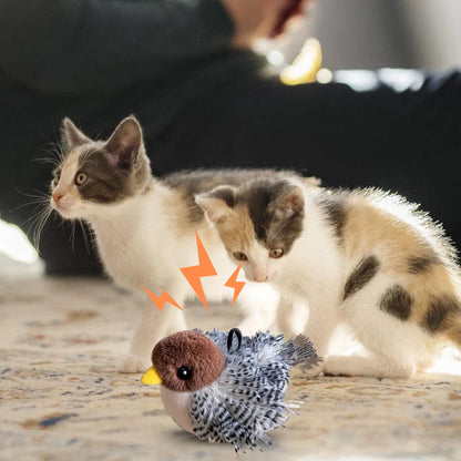 Flappy Bird Cat Toy Cute Flapping Wings Bird Toy for Cats Interactive Kitten Exercise Toy Touch Activated Catnip Toys Sandpiper